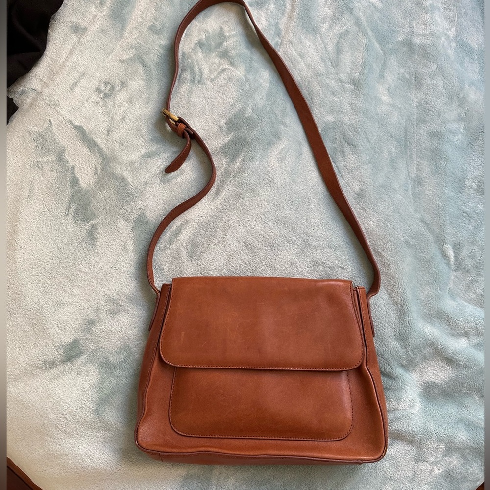 Liz Claiborne Brown Leather Crossbody Bag